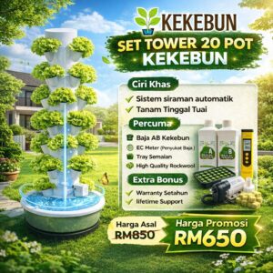 Set Hidroponik Tower Kekebun 20 Pot